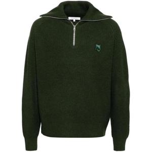 메종키츠네 볼드 폭스 헤드 패치 하프 집 립드 점퍼 LM00807KT10