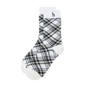 헤지스 골프 여성 25SS 그린 여성 미들 체크 삭스 HWSS5E301E3