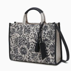 [닥스] 네이비 플라워자수 자카드 토트백 M DCBA3F655N2