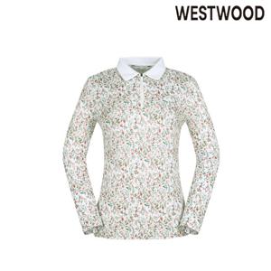 [웨스트우드]여성 봄 플라워 프린트 카라티셔츠 WO1WCTP410