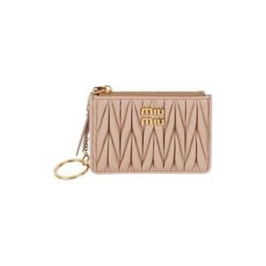 미우 미우 마테라쎄 나파 레더 카드 홀더 파우더 핑크 5MC093-2FPP-F0236