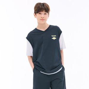 [오션스카이]남아 쿨 브이넥 레이어드 반팔 티셔츠-ECJB5837E0G
