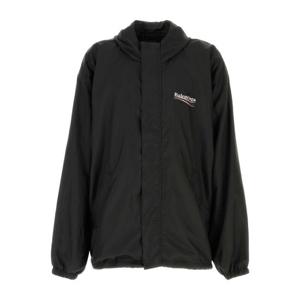 발렌시아가 블랙 폴리에스터 후드 재킷 839088TSO35 1000