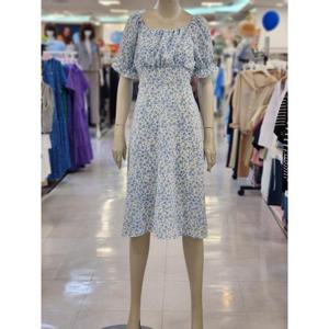 SOUP 여성 오프숄더 겸용 프린트 반팔 원피스 OB5OPT7