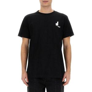 Isabel Marant 로고 프린트 크루넥 티셔츠 TS0047HAB1N21H 01BK TP942526567