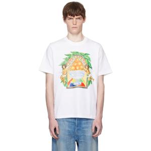 카사블랑카 티셔츠 화이트 트리옹프 도랑쥬 티셔츠 252195M213058