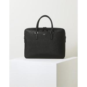 [헤지스ACC][쇼핑백동봉] 남성 블랙 단색 소가죽 서류가방  HJBA3F601BK