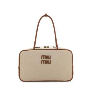 미우미우 토트백 5BB163ACRNF062F BEIGE BRANDY DOM