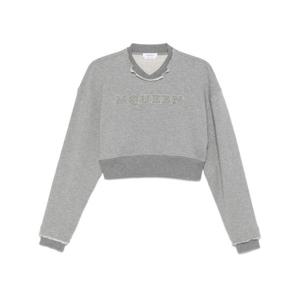 알렉산더 맥퀸 후드 티셔츠 815584 QLAD81015 Grey