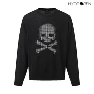 [하이드로겐] 남성 아카이브 스컬 니트 H11E4SW101_BK