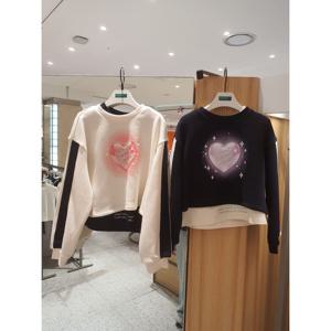 베네통키즈6 주니어 블링 하트 레이어드 맨투맨 2컬러 QAMT23561 25W