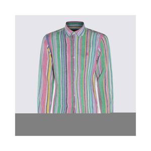 25SS 폴로 랄프 로렌 롱 sleeve linen 셔츠  Front button closure  멀티 컬러 stripe pattern  710968973001 TP565453236