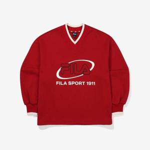 [휠라]빅로고 면혼방 V넥 맨투맨 FS2POF3155F_PRD