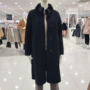 [크레송]밍크 넥 핸드메이드 롱 코트 MWCMHA61_US