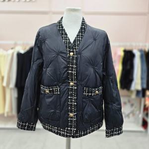 [샤틴]트위드 라인배색 덕다운 점퍼S254K868B