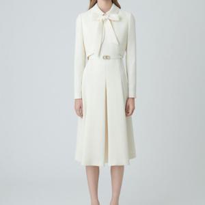 [샤틴]리본타이 벨티드 플레어 원피스S244S602B03