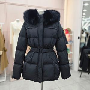 [샤틴]폭스퍼 후드넥 구스다운 벨티드 패딩S254M852A