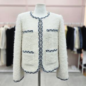 [샤틴]라인배색 덕다운 양모 트위드쟈켓S244P172A47