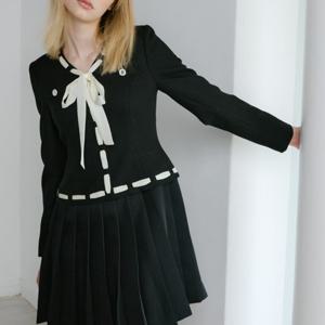 [샤틴]리본스티치 트위드 플리츠 원피스S253T601A