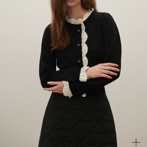 [샤틴]레이스배색 하트버튼 니트S254B959A