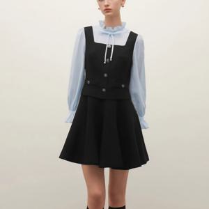 [샤틴]블라우스 부착 레이어드 원피스S253T653A