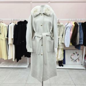 [샤틴]페이크퍼 카라 벨티드 모 코트S254B794A47