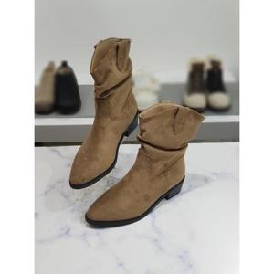 한슈 세이브존03 셔링 스웨이드 슬림코 미들 여성 부츠 겨울신발 4cm AGHS945010vgA