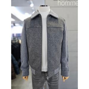 [바쏘]남성 그레이 울 캐시미어 구스다운 배색 점퍼 WSARZ4UA08A