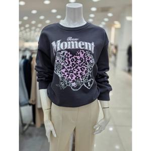 [더아이잗]레오파드 프린팅 맨투맨 티셔츠 IRBM0TS831GYD0