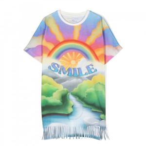 스텔라 매카트니 일러스트레이션-프린트 코튼 티셔츠 드레스 TU1D91-Z0434-999