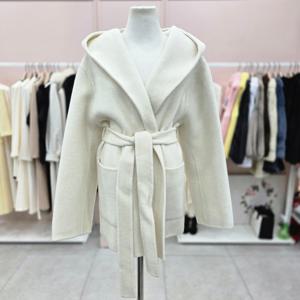 [샤틴]후드넥 울,알파카  벨티드 숄 코트S254C771A47