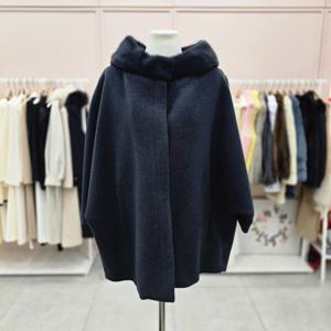 [샤틴]밍크배색넥 7부소매  모직 코트S254C012A25