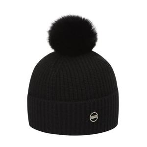 [핑]여성 폭스퍼 방울 니트 비니 121E4CP351_BK_IC