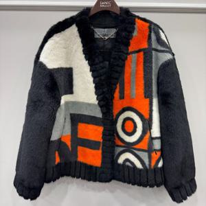 [르니앤맥코이]브이넥 컬러 패턴 페이크 퍼 자켓 MM12MJ070_YS