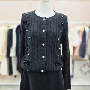 [샤틴]리본,진주장식 짜임 니트가디건S254K905A