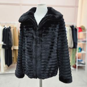 [샤틴]하이넥,카라 집업 페이크 퍼 쟈켓S254C029A