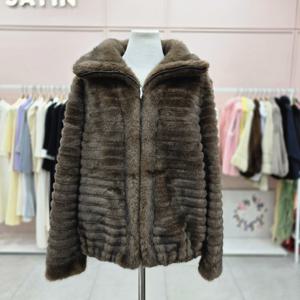 [샤틴]하이넥,카라 집업 페이크 퍼 쟈켓S254C029A32