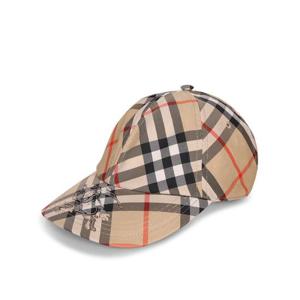버버리 자수 캔버스 베이스볼 캡 8100741 B9368 Beige