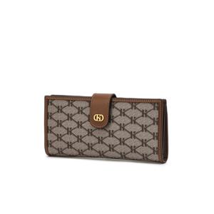 [헤리아토] H장식 브라운 시그니처 패턴 가죽 슬림 장지갑 HIWA6E840W1