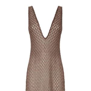 미소니 미디 원피스 MS26SQ0P BR014DS80EE Brown