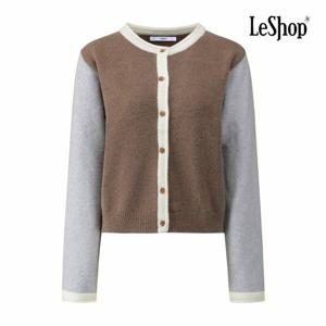 [르샵] 컬러 배색 버튼 울 니트 가디건 (BQ1KC011A)