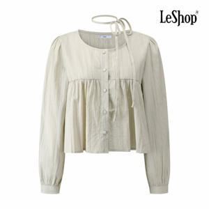 [르샵] 리본넥 링클 버튼 블라우스 (BQ1BL009A)