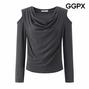 [GGPX] 드레이프넥 숄더 트임 티셔츠 (GQ1TS028F)