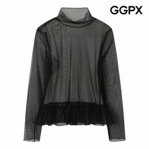 [GGPX] 시스루 레이스 프릴 블라우스 (GQ1SH026F)