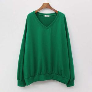 미시 여성 빅사이즈 여리브이밴딩맨투맨 ILE639