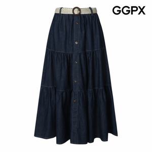 [GGPX] 버튼 디테일 데님 캉캉 스커트 (GQ2SK012F)