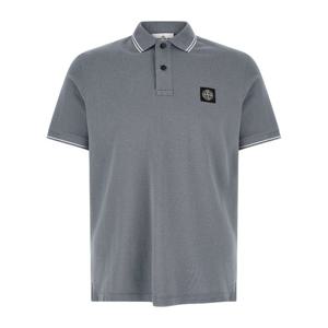 스톤아일랜드 로고 패치 코튼 피케 폴로 티셔츠 L1S152200010S0