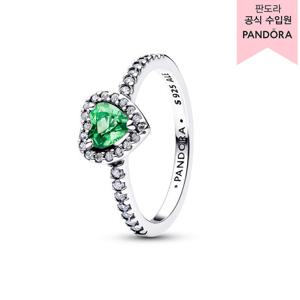 [판도라(주얼리)][백화점 보증서 제공] 엘리베이티드 민트 그린 프렌드십 하트 링 198421C08