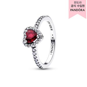 [판도라(주얼리)][백화점 보증서 제공] 엘리베이티드 푸시아 프렌드십 하트 링 198421C13