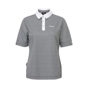 [와이드앵글] 여성 CO 깅엄 체크 5부 폴로 티셔츠 WWP26271Z1